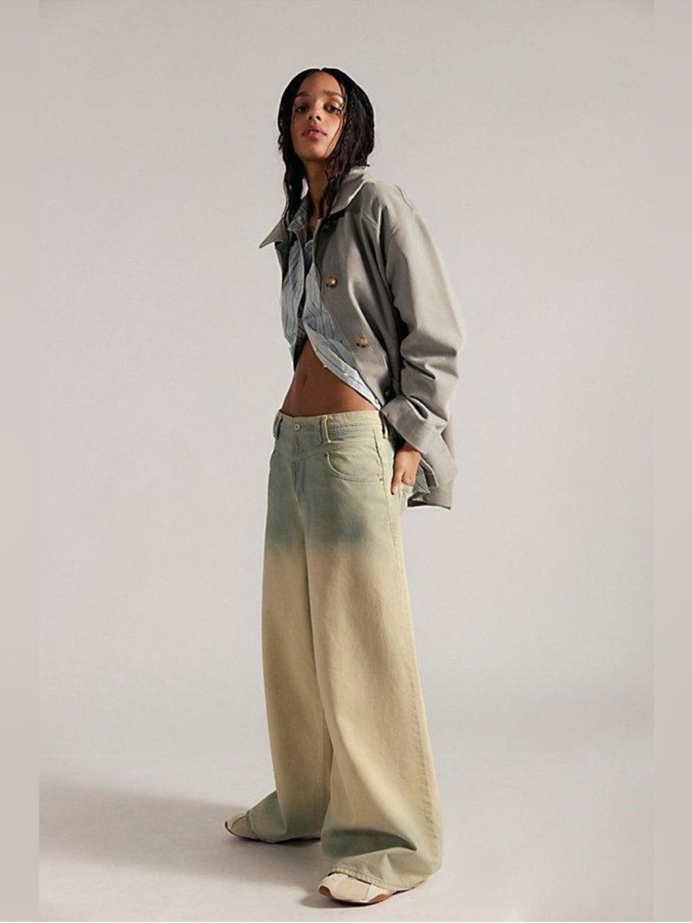 NWT Free People Give + Take Baggy Wide Leg Jeans Size 30